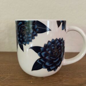 Floral Blue and White Ceramic Mug